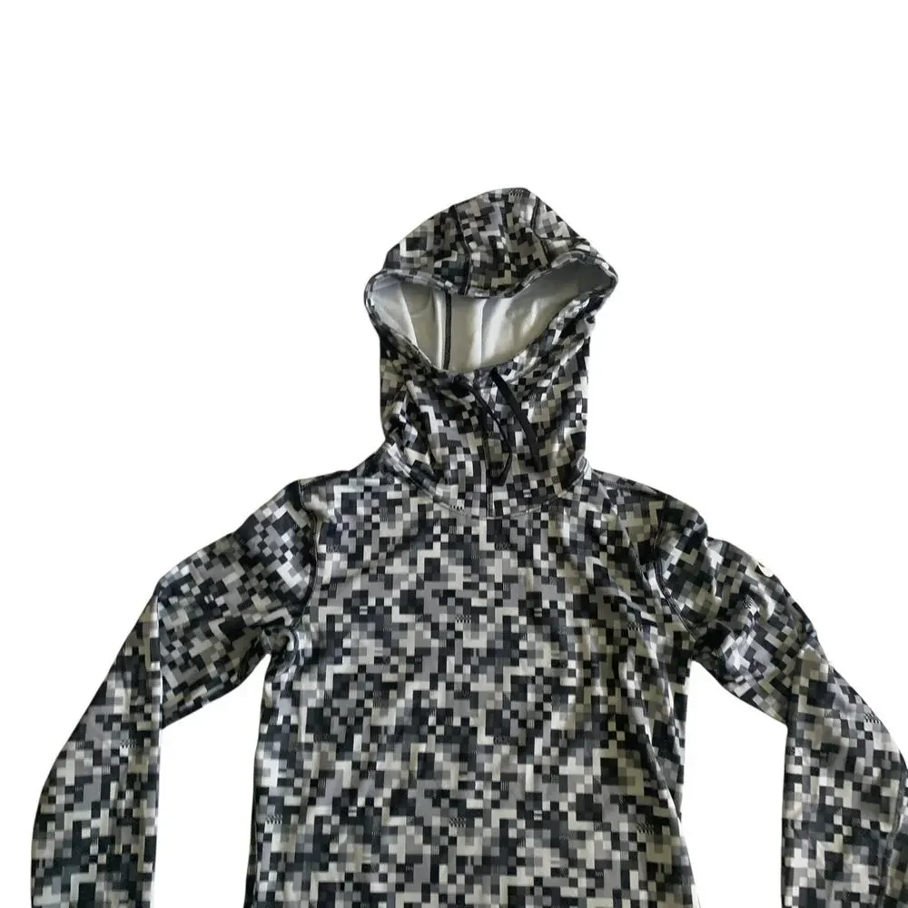 Nike Pro Dri Fit Women's Size M Glitch Pixel Training Camo Hooded T-Shirt